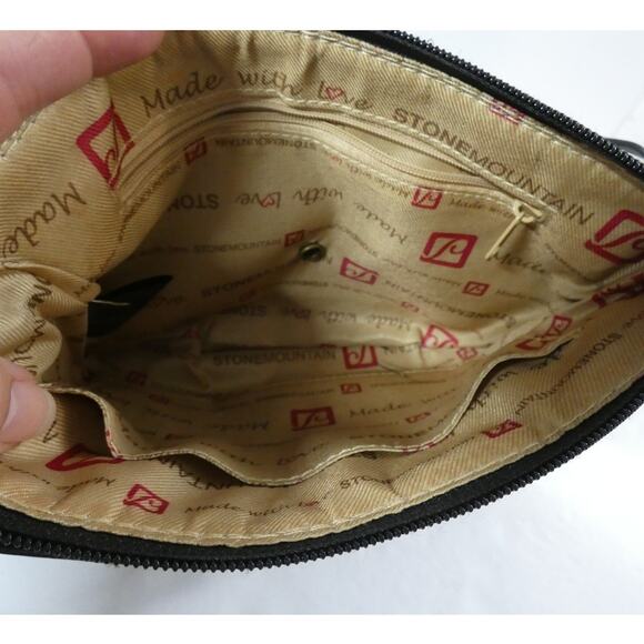 Stone Mountain USA Irene Leather Purse Shoulder/Crossbody Multiple Zippers - Picture 4 of 5